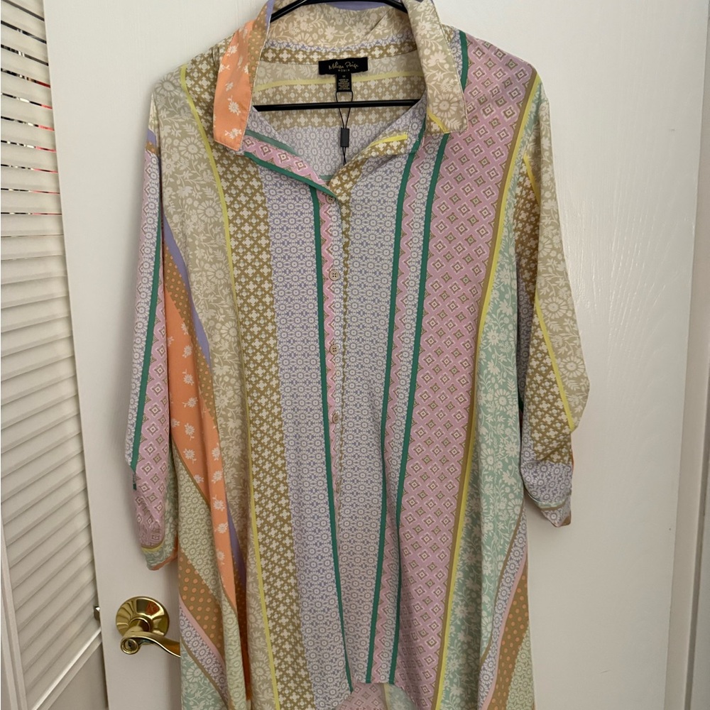 Melissa Paige Multicolor Striped Button-Down Shirt - Pastel Mix